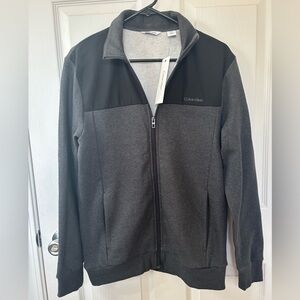 Calvin Klein Heather Gray/Black Men’s Fleece Lined Zip Up Jacket Size Small NWT